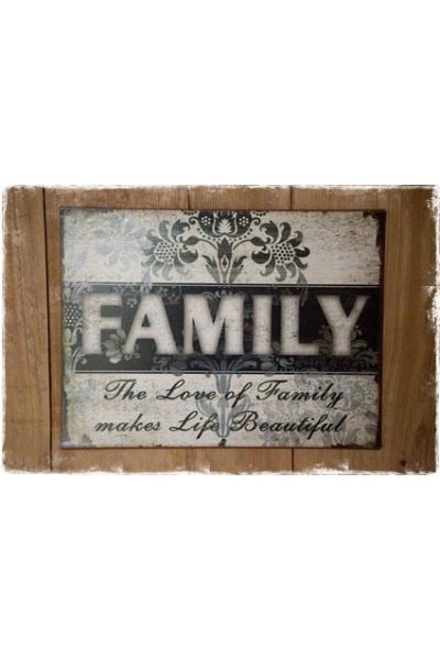 brocante tekstbord family - janenjuup